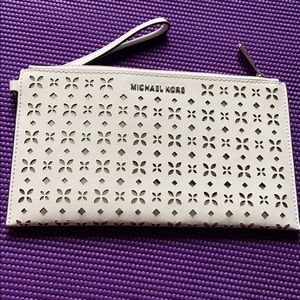 White Michael Kors wristlet